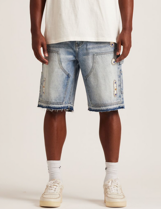 Embellish Denim Shorts