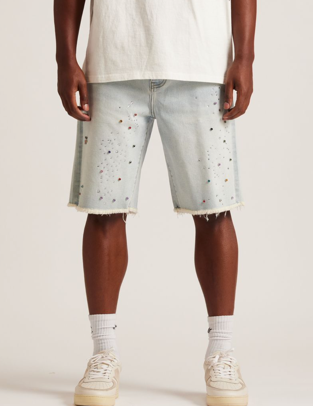 Embellish Denim Shorts