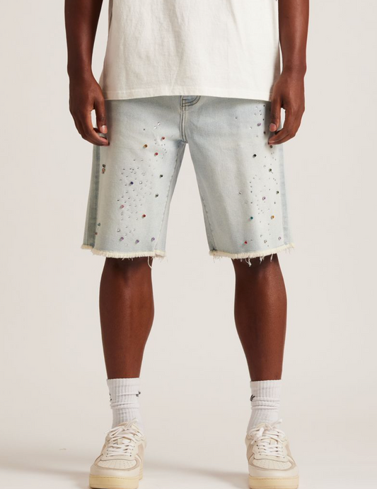 Embellish Denim Shorts